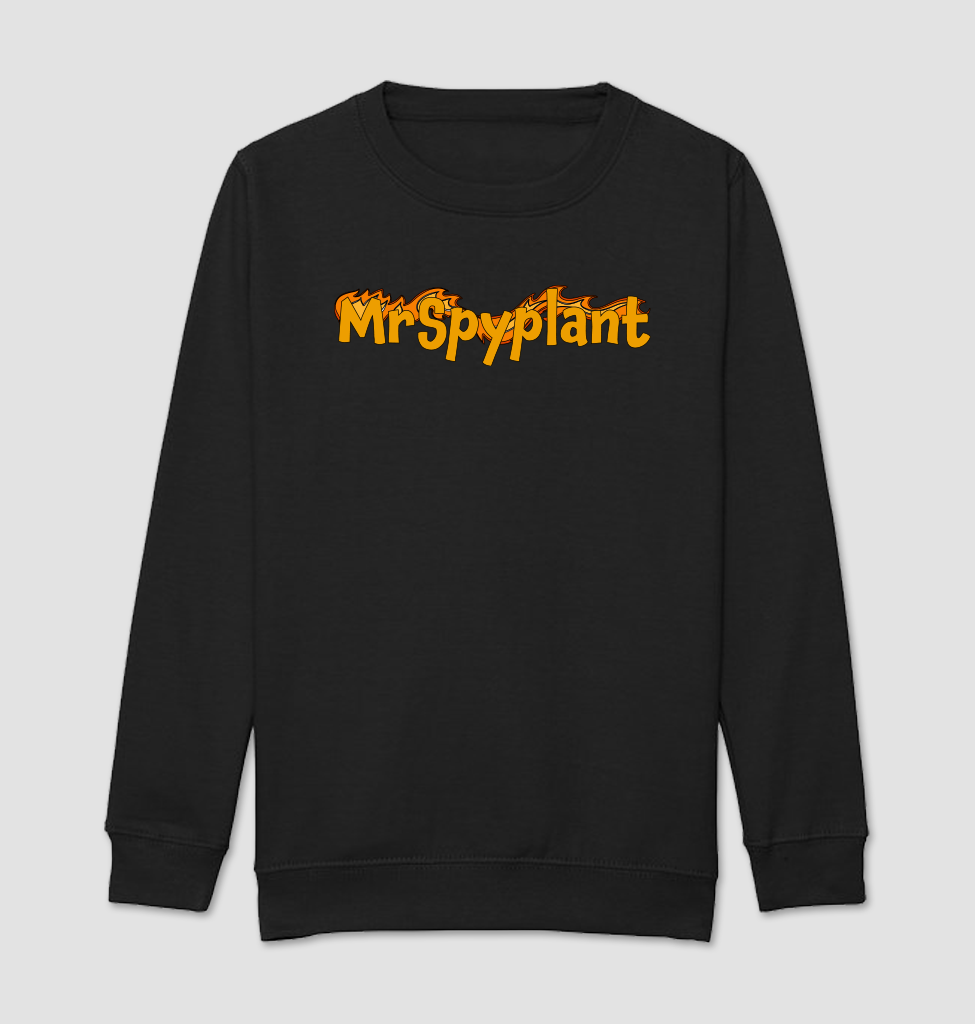 MrSpyplant Flamme Tekst Sort Sweatshirt